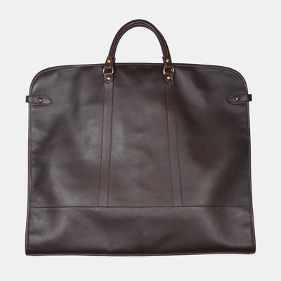 Garment Bag in Smooth Tumbled Leather - Chocolate