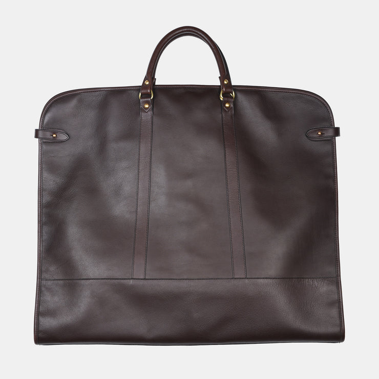 Garment Bag in Smooth Tumbled Leather - Chocolate