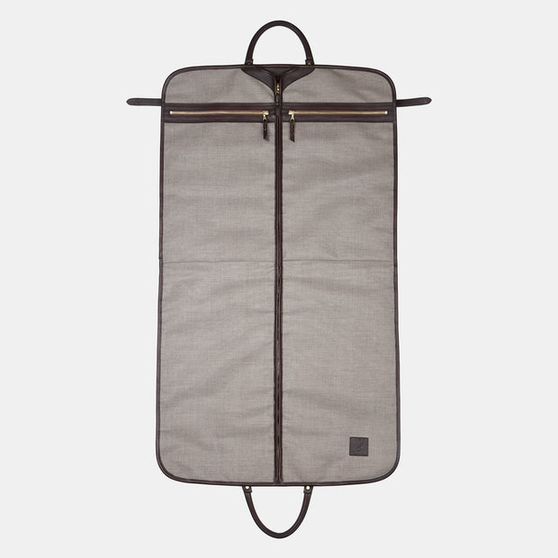Garment Bag in Smooth Tumbled Leather - Chocolate