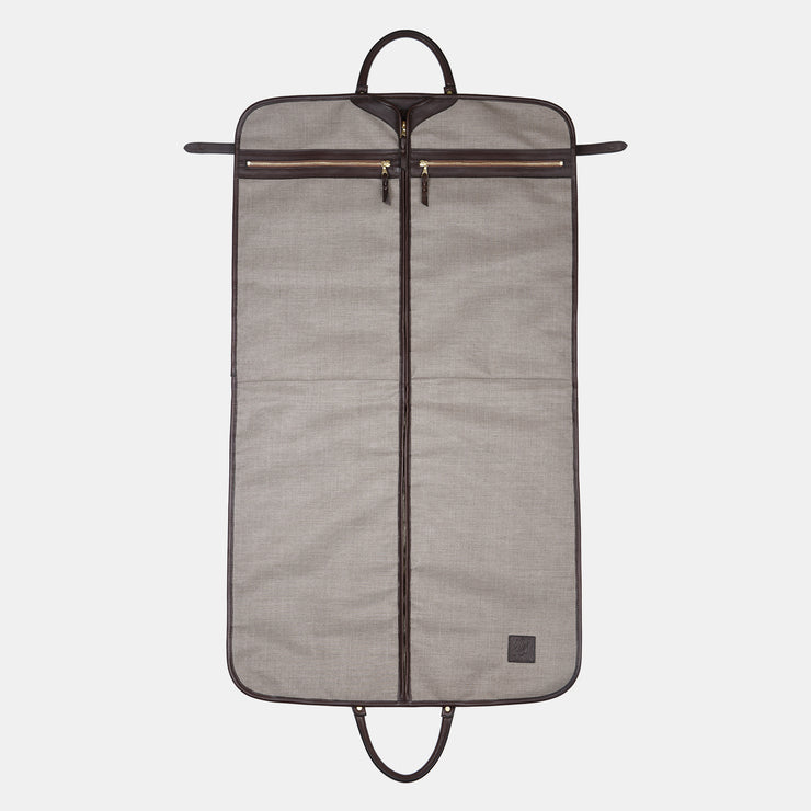 Garment Bag in Smooth Tumbled Leather - Chocolate
