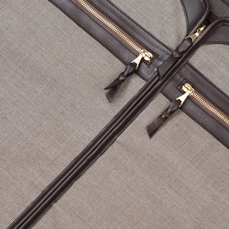 Garment Bag in Smooth Tumbled Leather - Chocolate