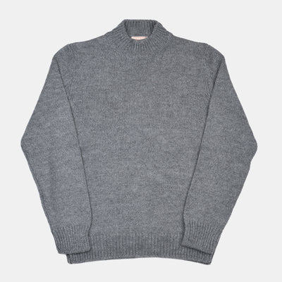 Casa Isaac Mock Neck Sweater in Alpaca and Wool - Grey