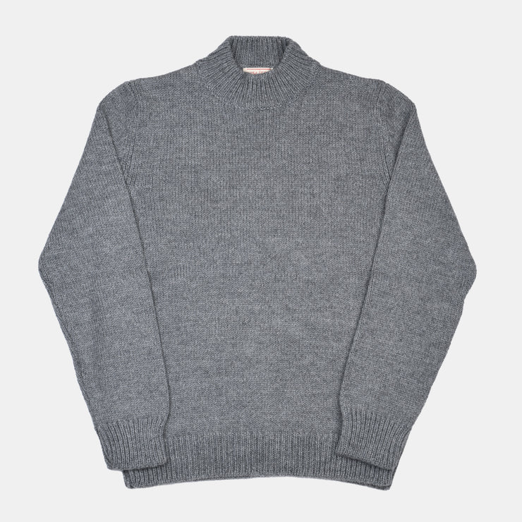 Casa Isaac Mock Neck Sweater in Alpaca and Wool - Grey