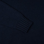 Heavy Crewneck Jumper in Shetland Wool - Navy