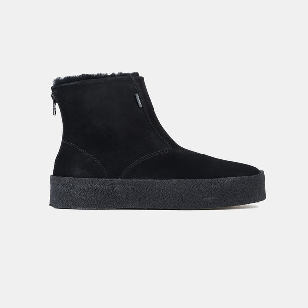 Curling Boot in Suede - Black