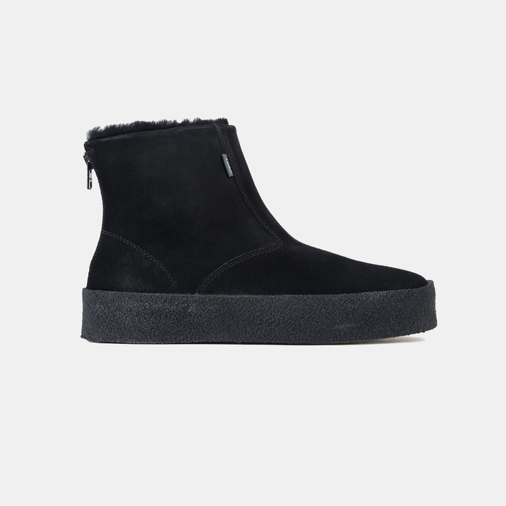 Curling Boot in Suede - Black