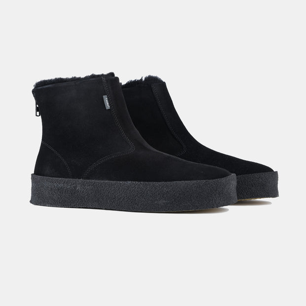 Curling Boot in Suede - Black