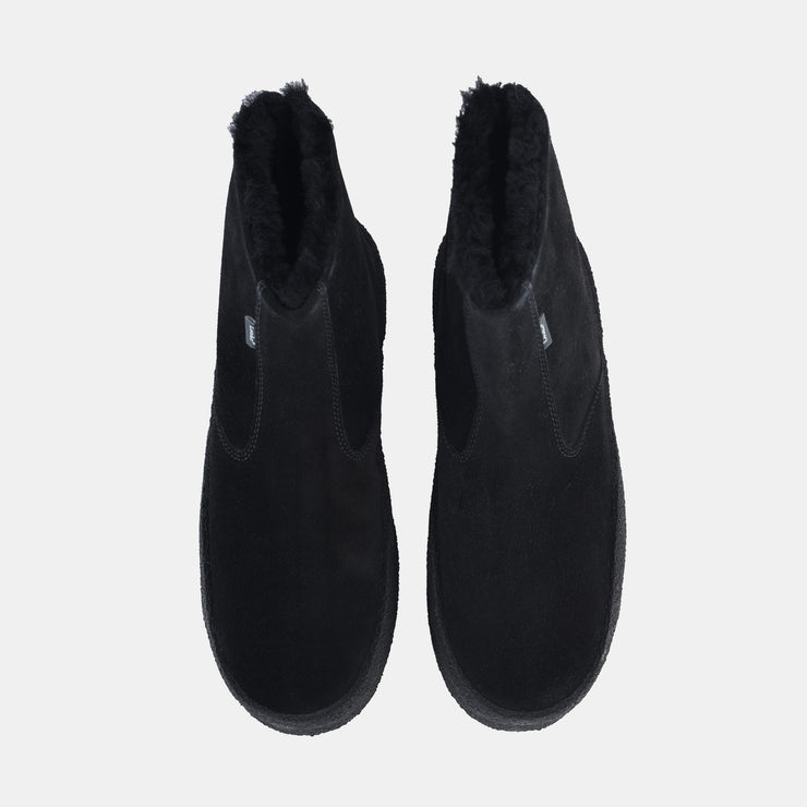 Curling Boot in Suede - Black