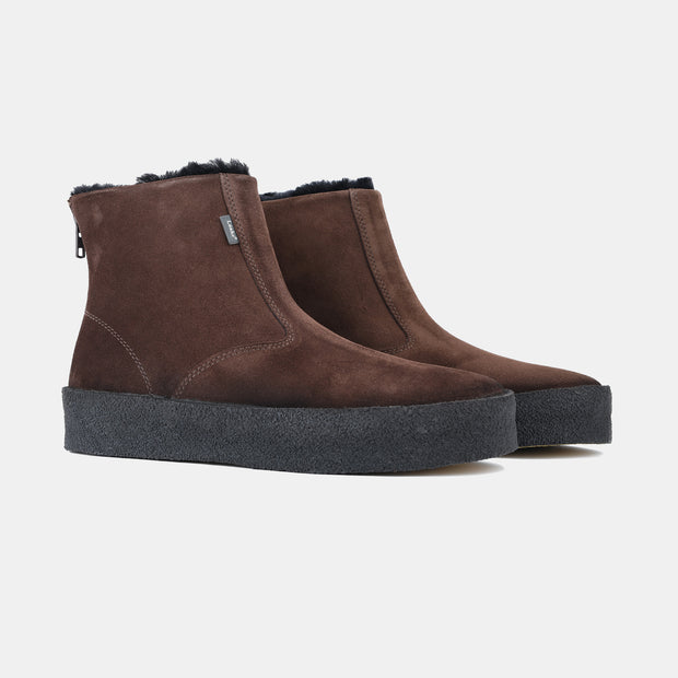 Curling Boot in Suede - Brown