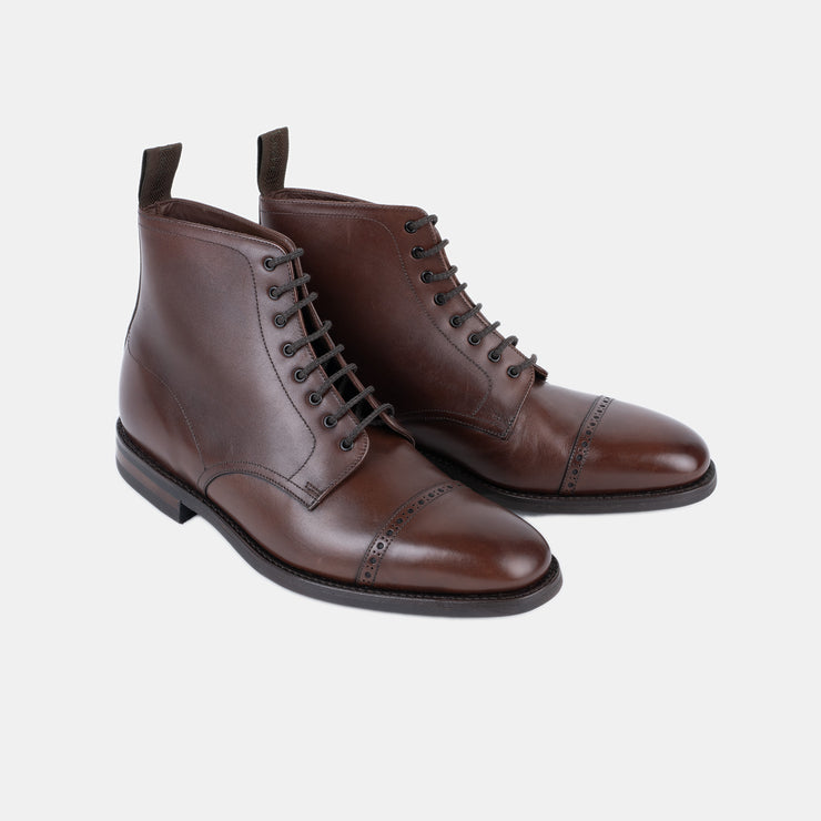 Hyde Cap Toe Boot in Calf Leather UK 7.5 - Dark Brown