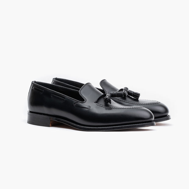Russell Tassel Loafer in Black Calf