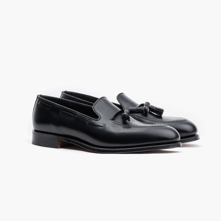 Russell Tassel Loafer in Black Calf