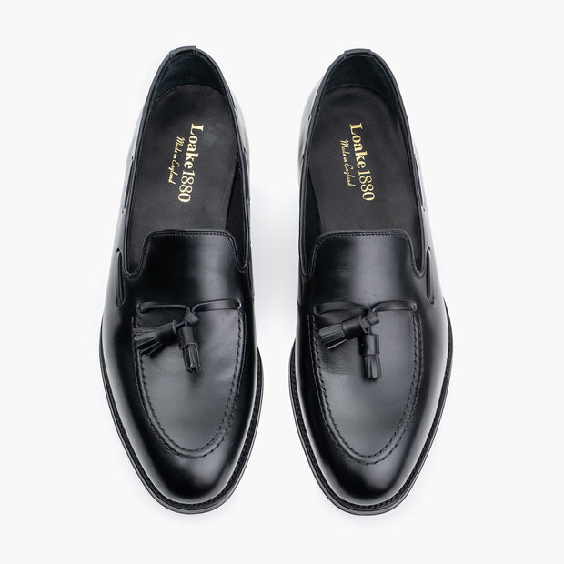 Russell Tassel Loafer in Black Calf