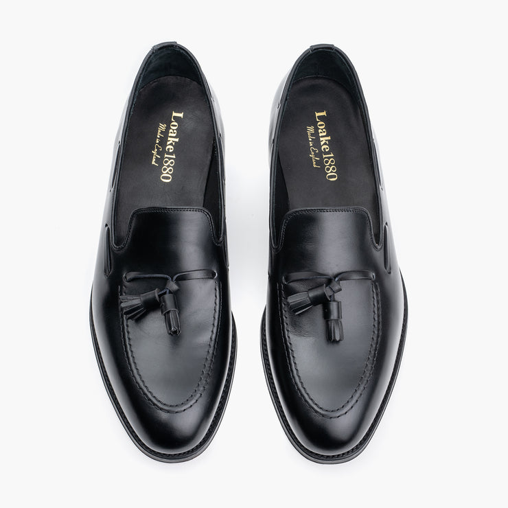 Russell Tassel Loafer in Black Calf