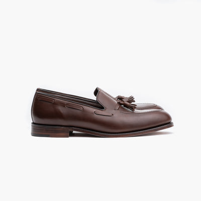 Russell Tassel Loafer in Dark Brown Calf