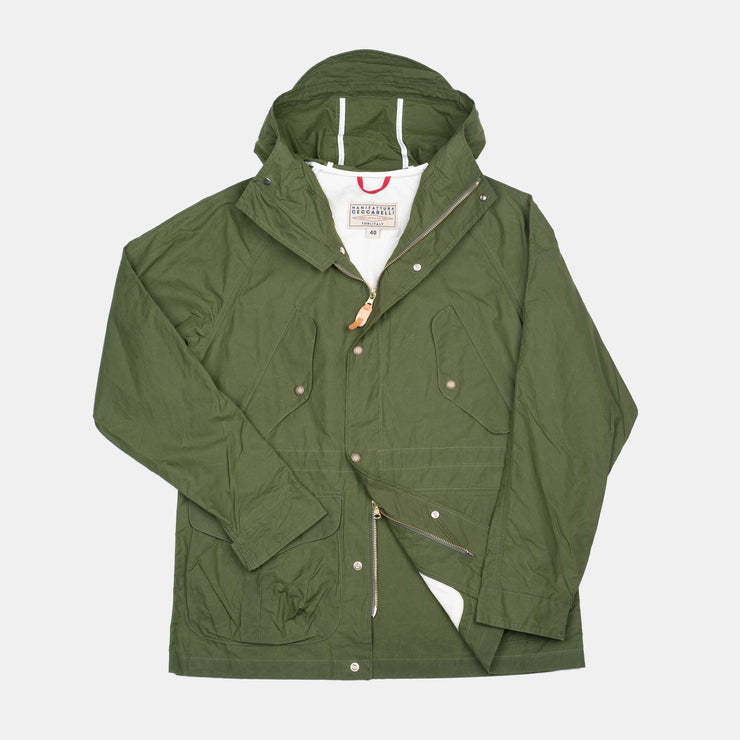 All Season Coat in Dry Waxed Cotton - Green