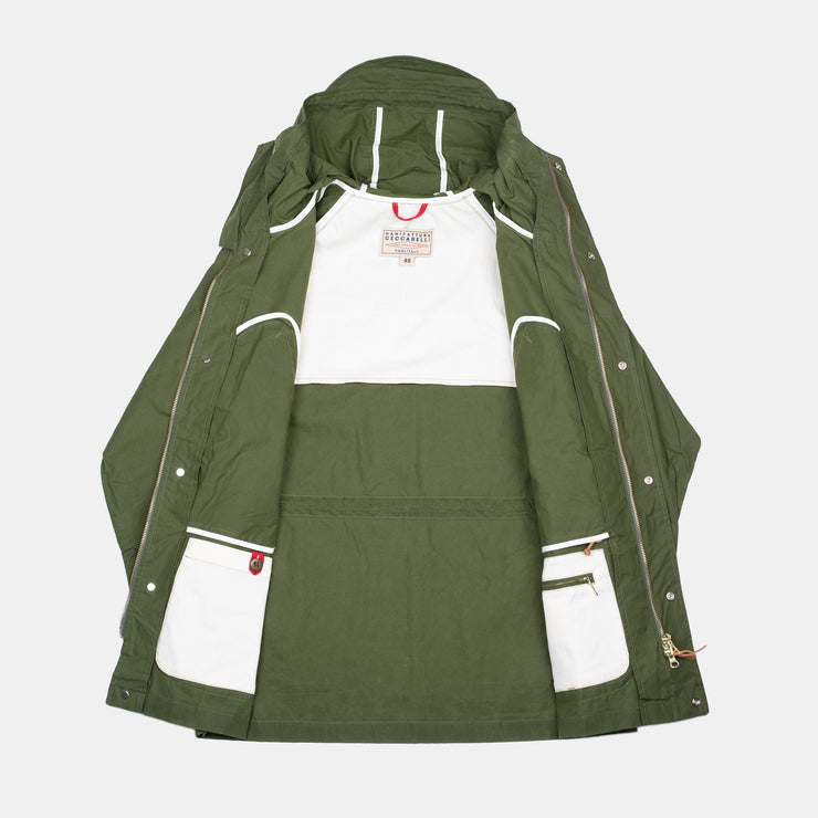 All Season Coat in Dry Waxed Cotton - Green