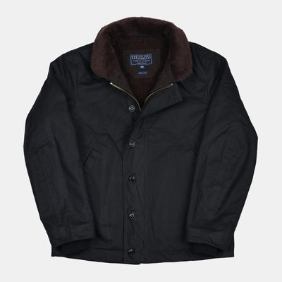 Deck Jacket in Waxed Cotton - Black