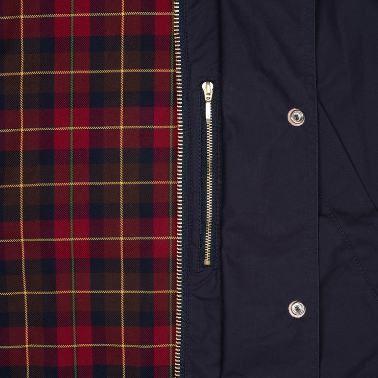 Rain Caban Jacket in Dry Wax Cotton - Navy