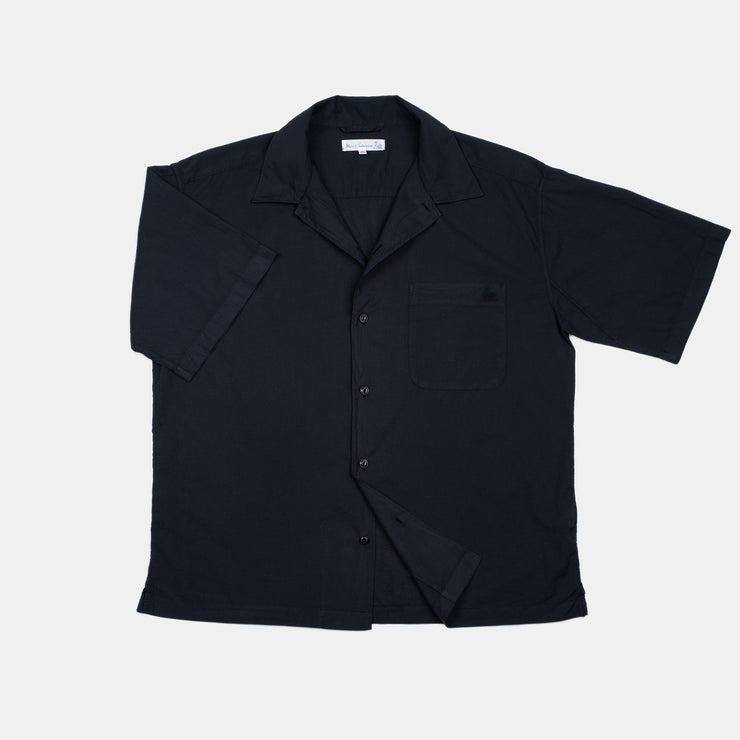 Short Sleeve Camp Collar Shirt - Deep Black