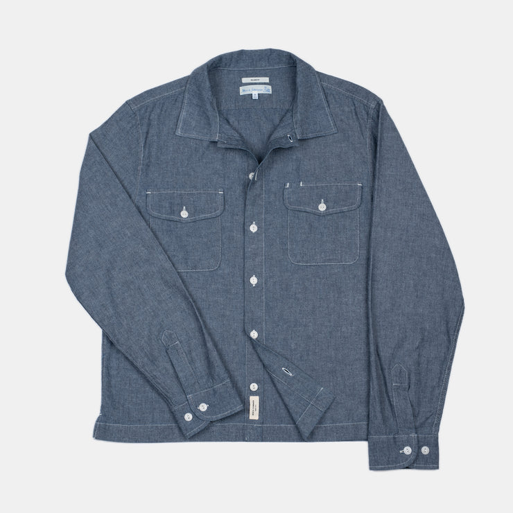 Chambray Shirt in Organic Cotton - Denim Blue