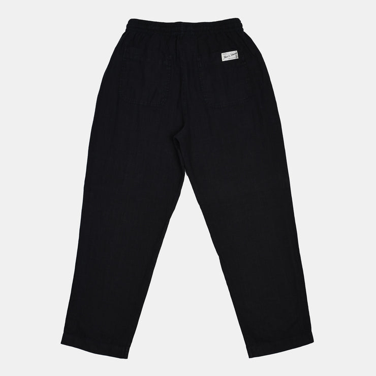 Drawstring Workwear Pants in Linen - Deep Black – Caine Clothiers