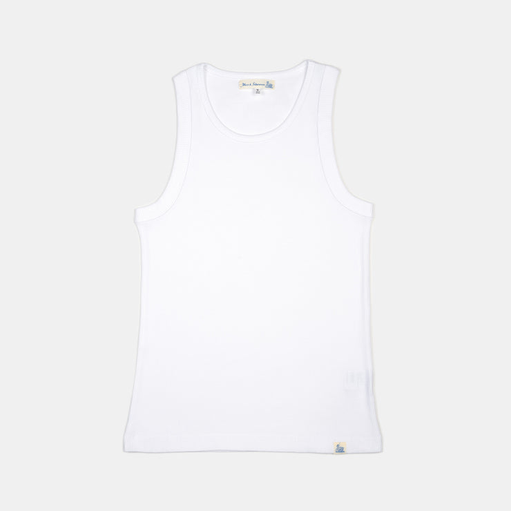 Ribbed Tank Top in Organic Cotton - White