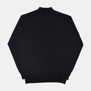 Mock Neck Sweater in Merino Wool - Black