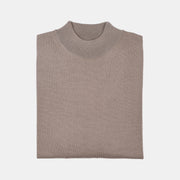 Mock Neck Sweater in Merino Wool - Sand