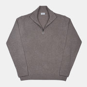Thick Half Zip Mock Neck in Wool and Cashmere - Noce