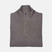 Thick Half Zip Mock Neck in Wool and Cashmere - Noce