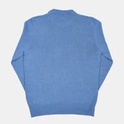 Crewneck Cable Knit in Linen and Cotton - Blue