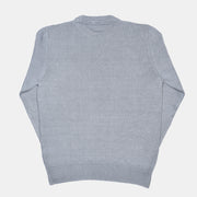Crewneck Cable Knit in Linen and Cotton - Light Grey