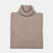 Roll-neck in Wool and Cashmere - Beige