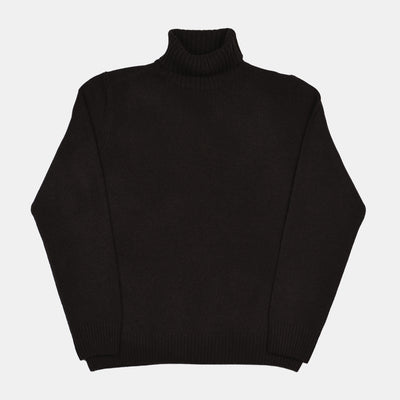 Roll-neck in Wool and Cashmere - Deep Brown
