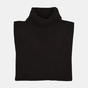 Roll-neck in Wool and Cashmere - Deep Brown