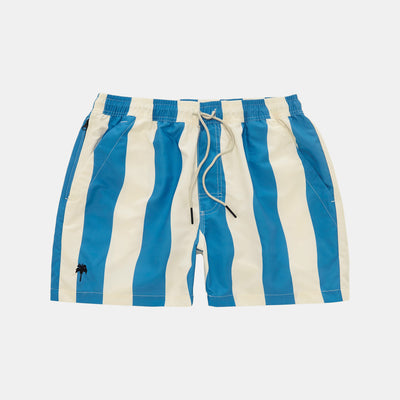 Waver Swim Shorts - Blue / Ecru
