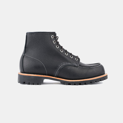 Roughneck Moc Toe Boot in Oil Slick Leather - Black