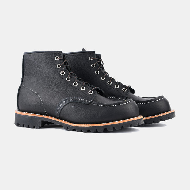 Roughneck Moc Toe Boot in Oil Slick Leather - Black