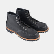 Roughneck Moc Toe Boot in Oil Slick Leather - Black