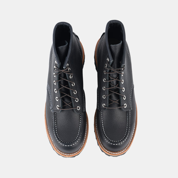 Roughneck Moc Toe Boot in Oil Slick Leather - Black