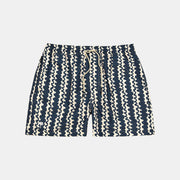 Scribble Swim Shorts - Blue / Ecru
