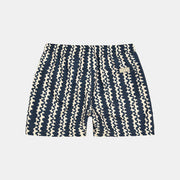 Scribble Swim Shorts - Blue / Ecru