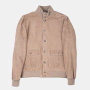 Lined Valstarino Jacket in Suede - Greige