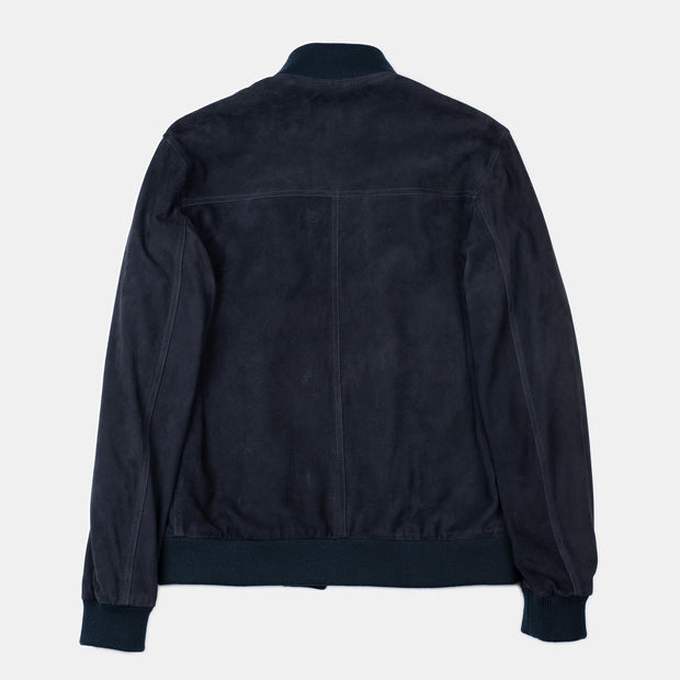 Lined Valstarino Jacket in Suede - Navy