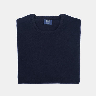 Rob Crewneck Sweater in Lambswool - Navy