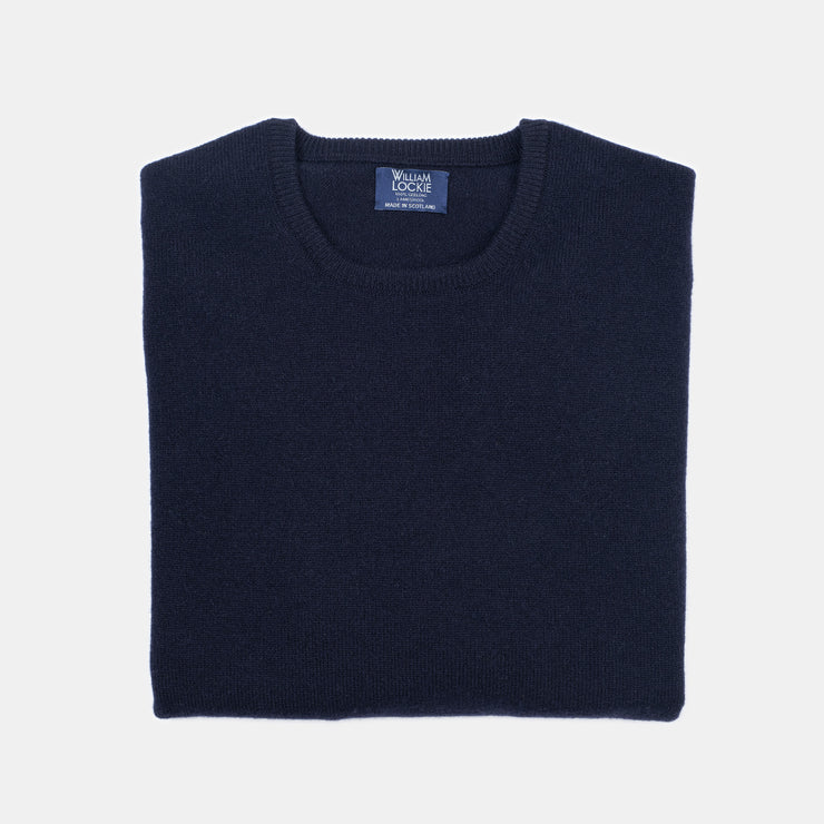 Rob Crewneck Sweater in Lambswool - Navy