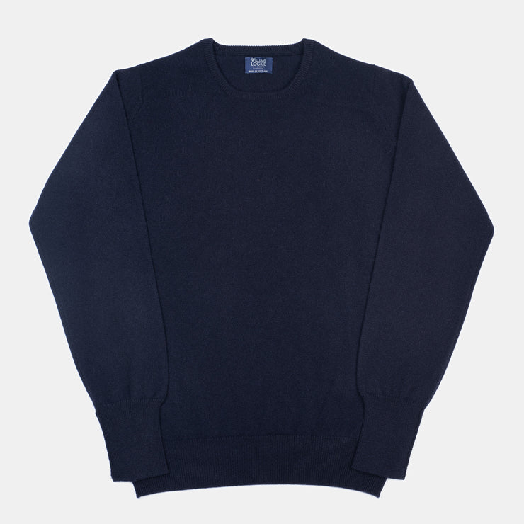 Rob Crewneck Sweater in Lambswool - Navy