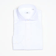 Cutaway Collar Shirt in White Twill