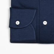Cutaway Collar Shirt in Navy Pique